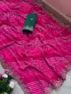 Jk 376 Soft Prism Lehriya Printed With Beads Work Saree
